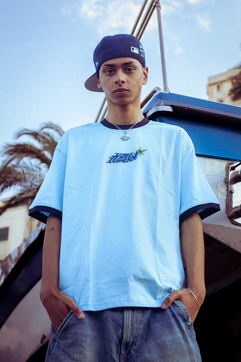 RINGER T-SHIRT BABY BLUE