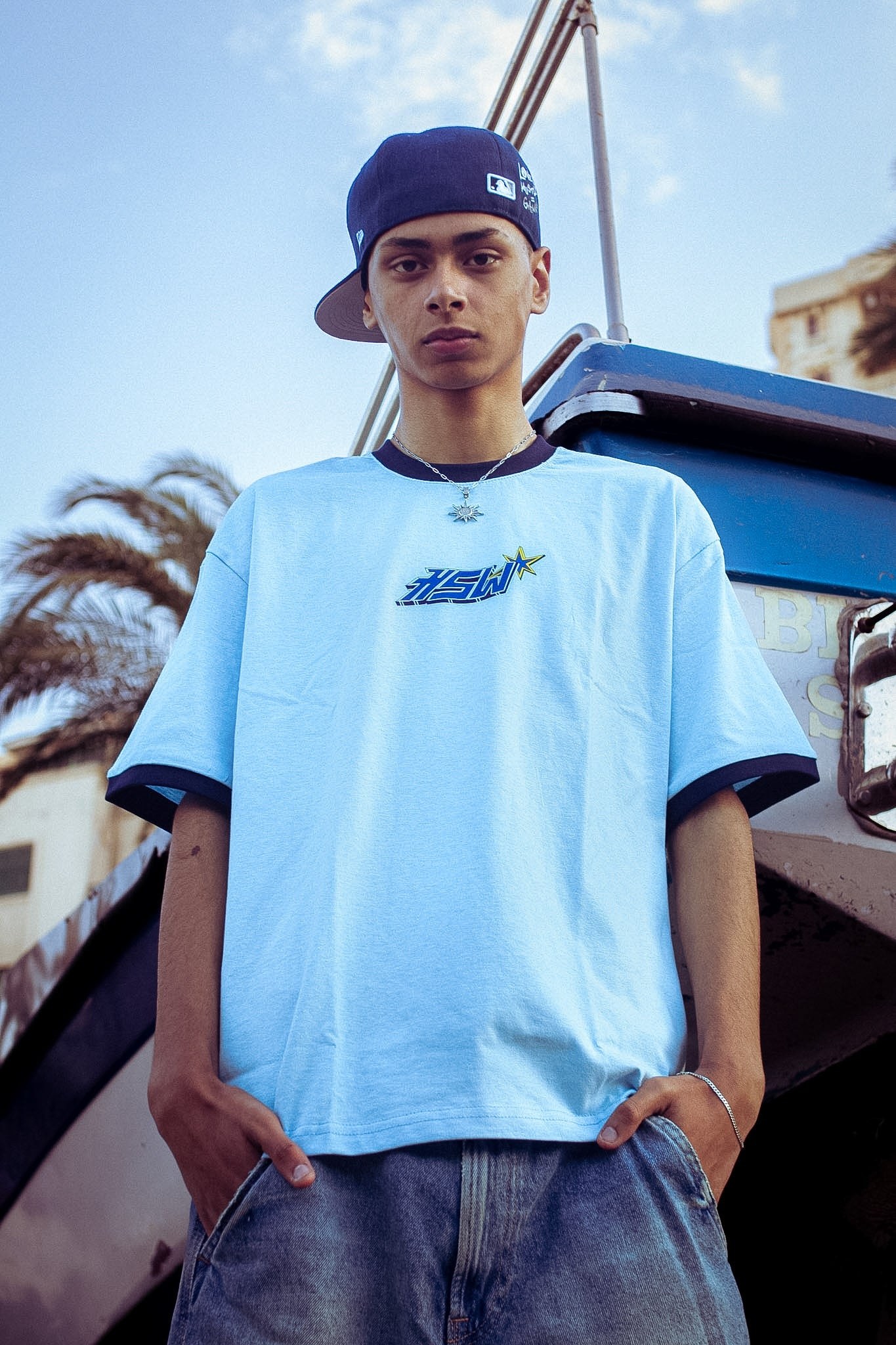 RINGER T-SHIRT BABY BLUE