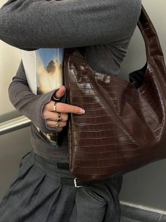 CROCO BAG BROWN