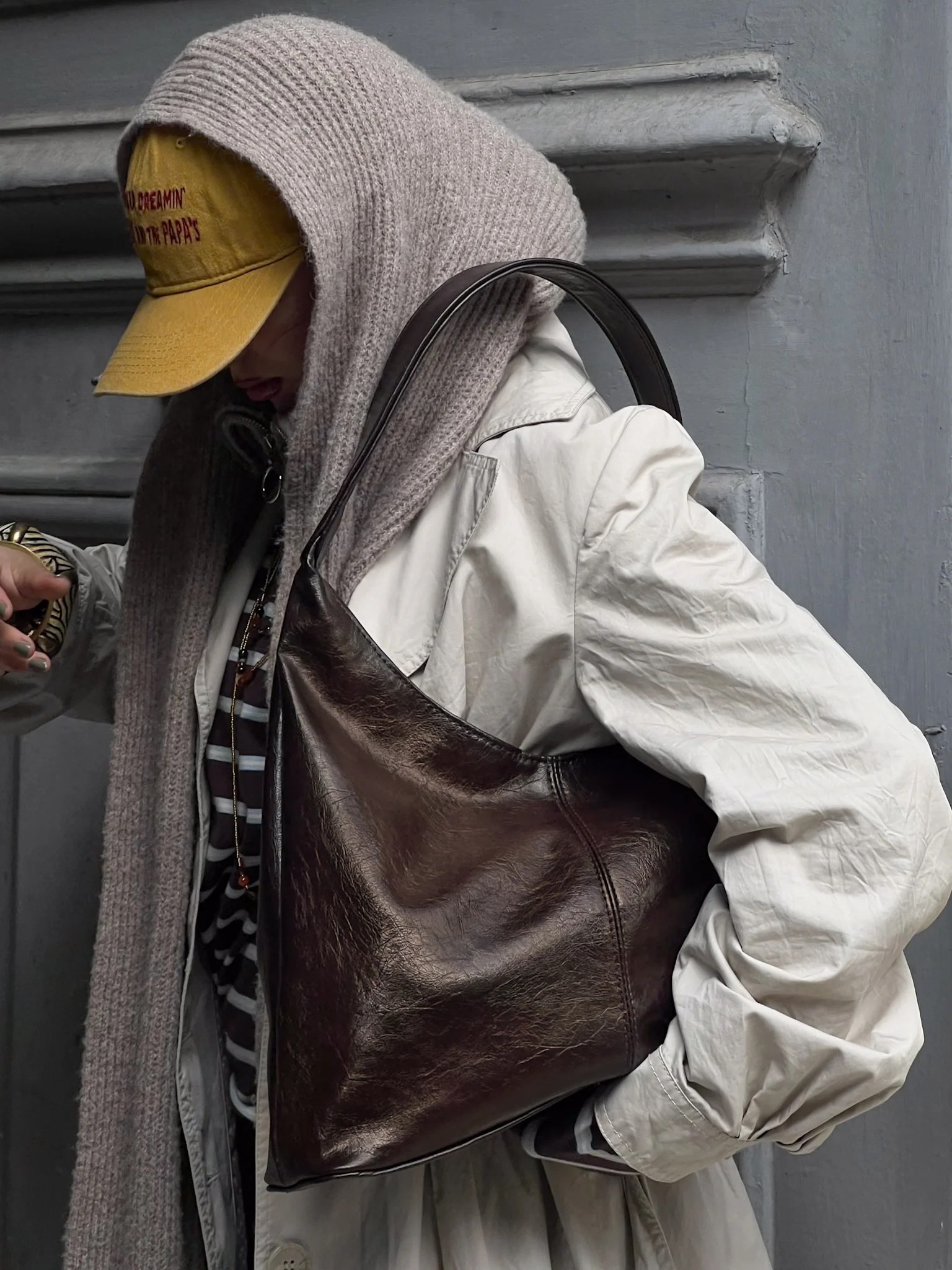 HOBO BAG DARK BROWN