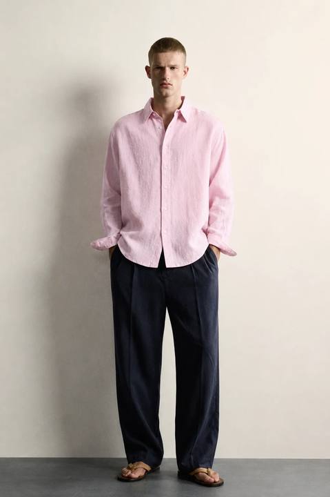 Light pink linen shirt