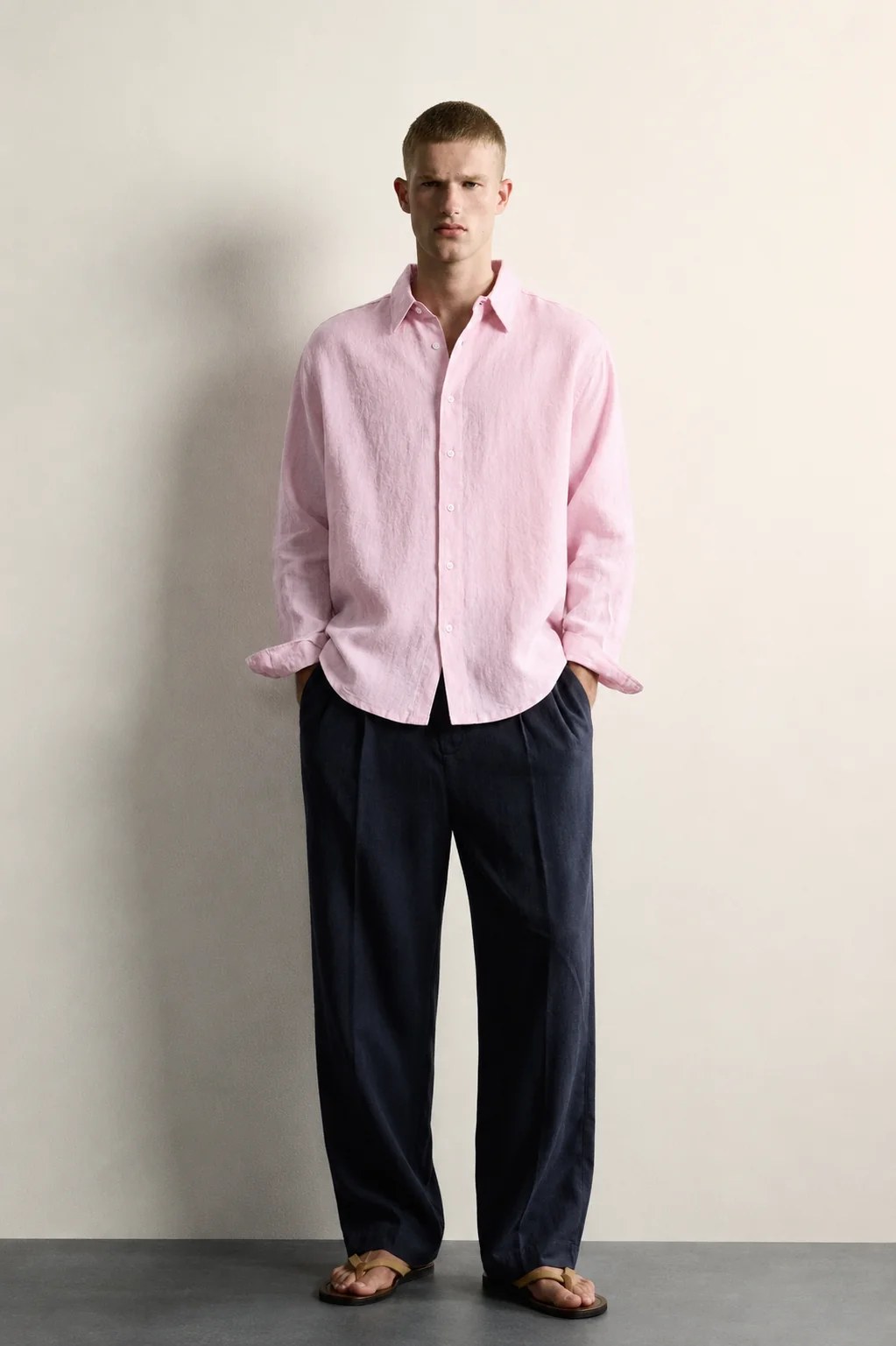 Light pink linen shirt