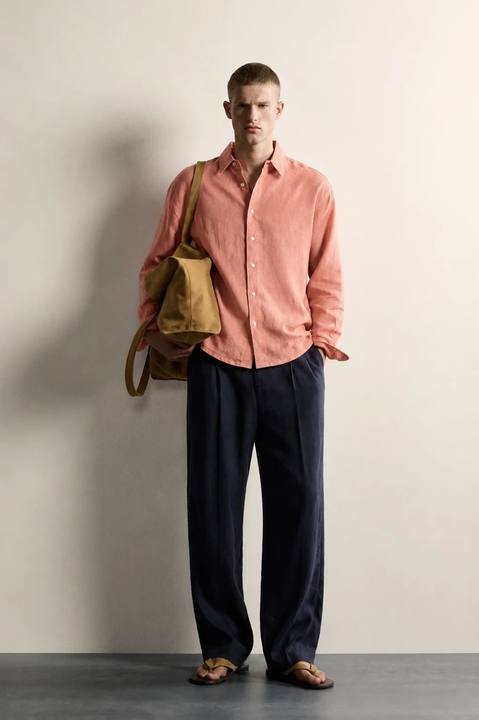 Brick linen shirt