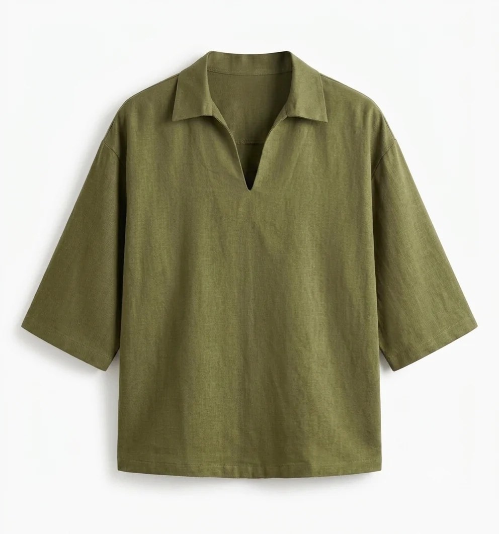 olive linen shirt