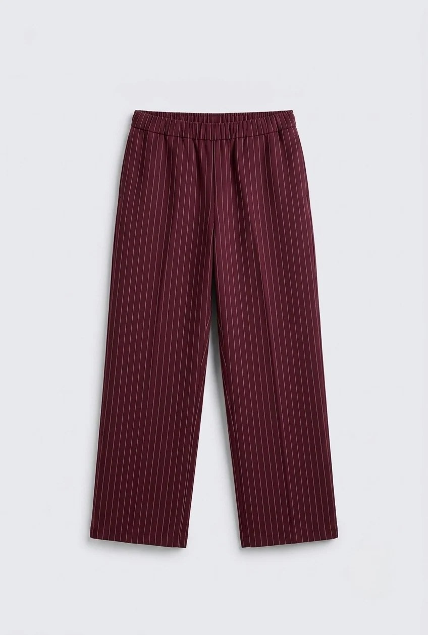 Striped burgundy pants