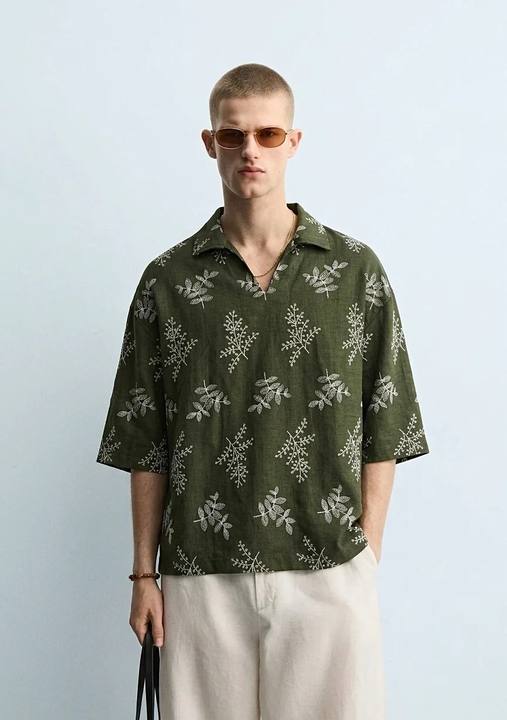 Olive linen shirt