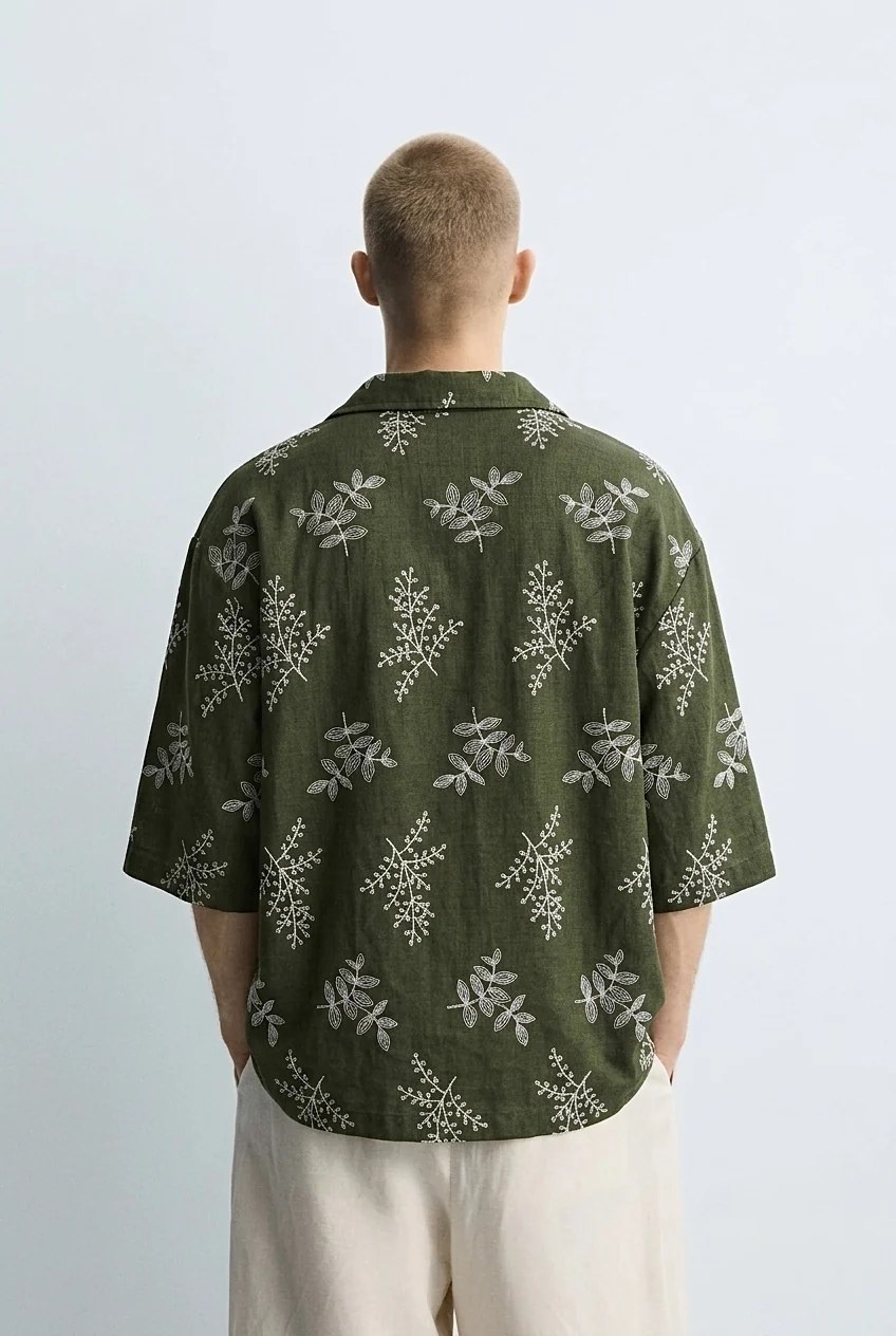Olive linen shirt