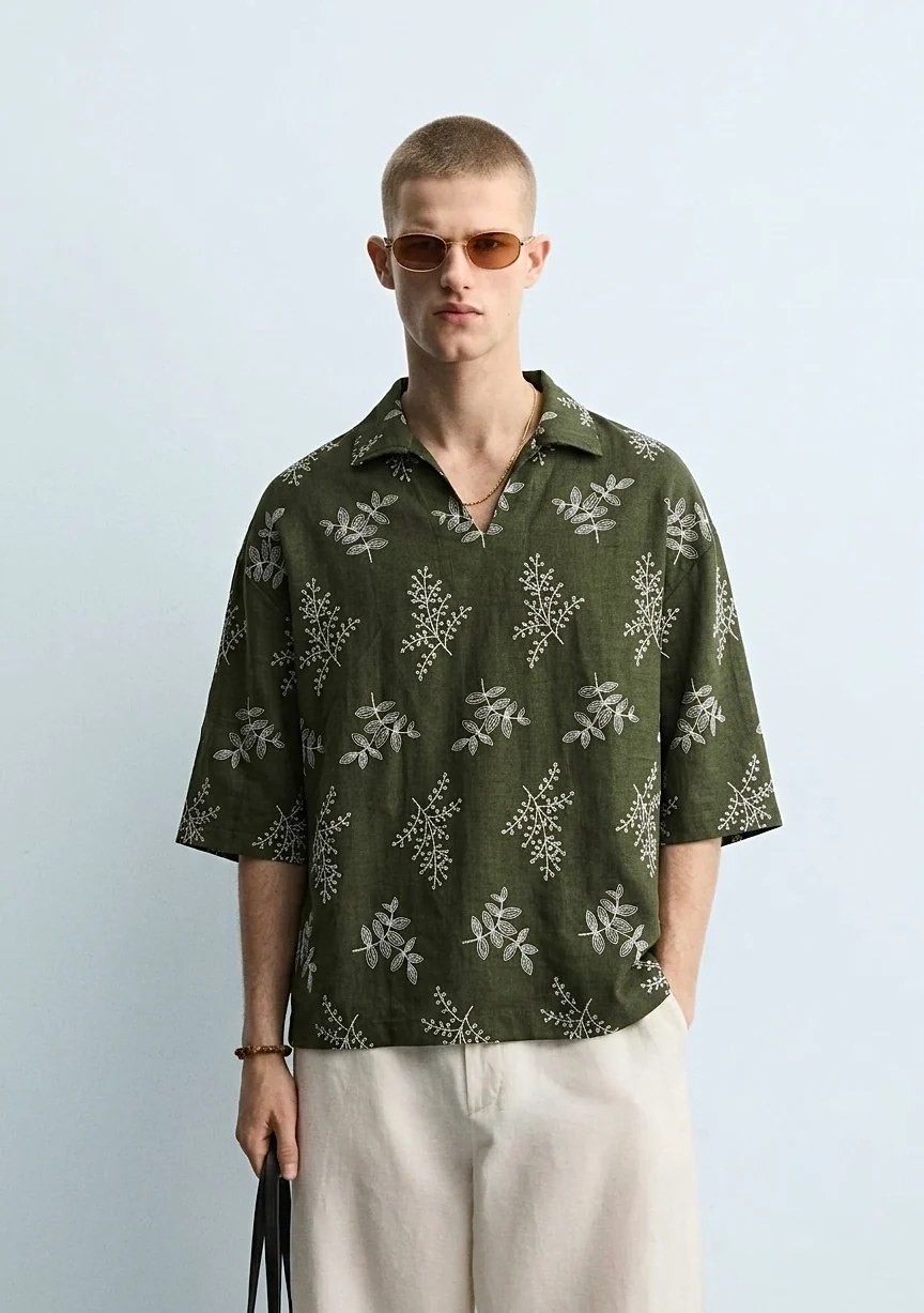 Olive linen shirt
