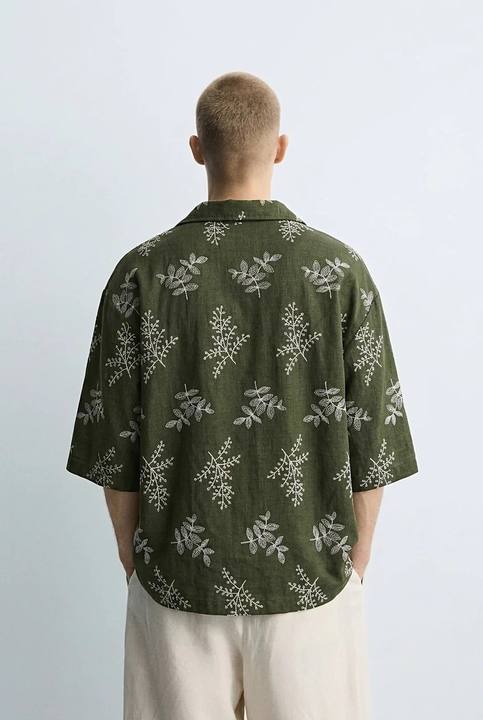 Olive linen shirt