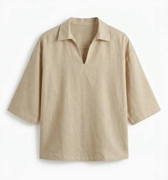 beige linen shirt