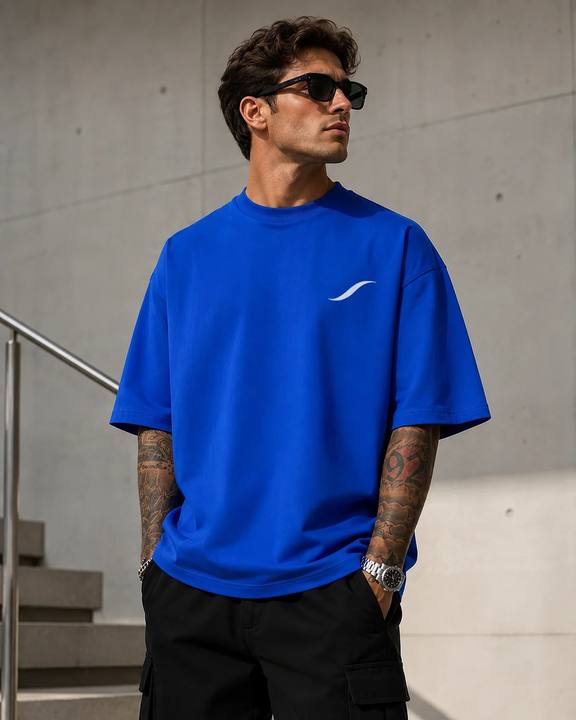 ILEERA® Premium Cotton Oversized Signature Print T-Shirt