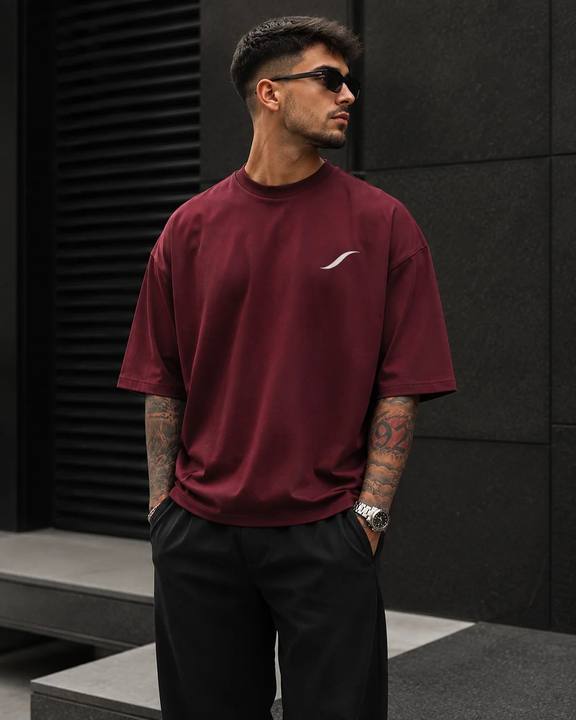 ILEERA® Premium Cotton Oversized Signature Print T-Shirt