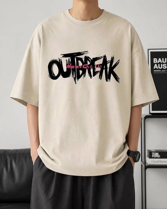 ILEERA® Oversized Outbreak Front Print T-Shirt