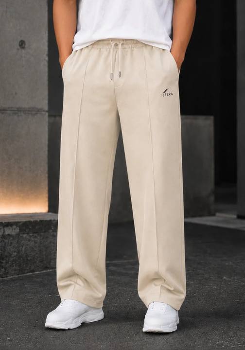 ILEERA® Premium Cotton Jacquard Wide-Leg Sweatpants
