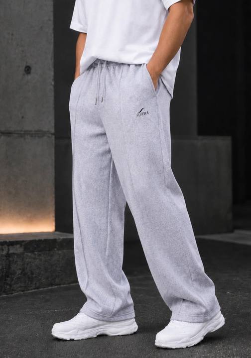 ILEERA® Premium Cotton Jacquard Wide-Leg Sweatpants
