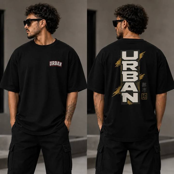 ILEERA® Premium Cotton Oversized Urban Back Print T-Shirt