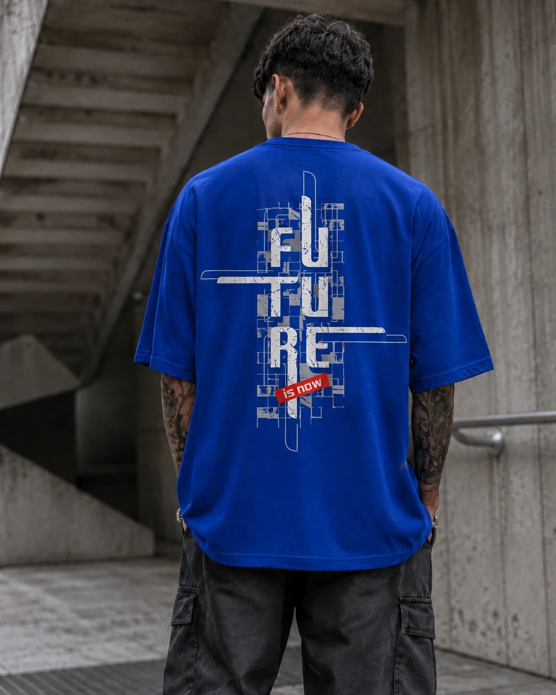 ILEERA® Premium Cotton Oversized Future Is Now T-Shirt