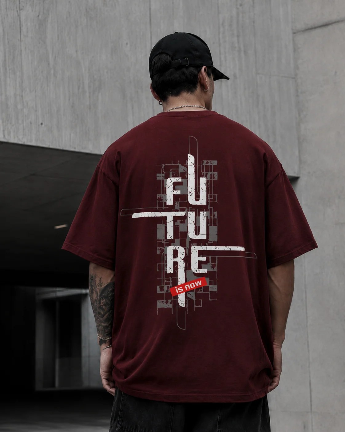 ILEERA® Premium Cotton Oversized Future Is Now T-Shirt