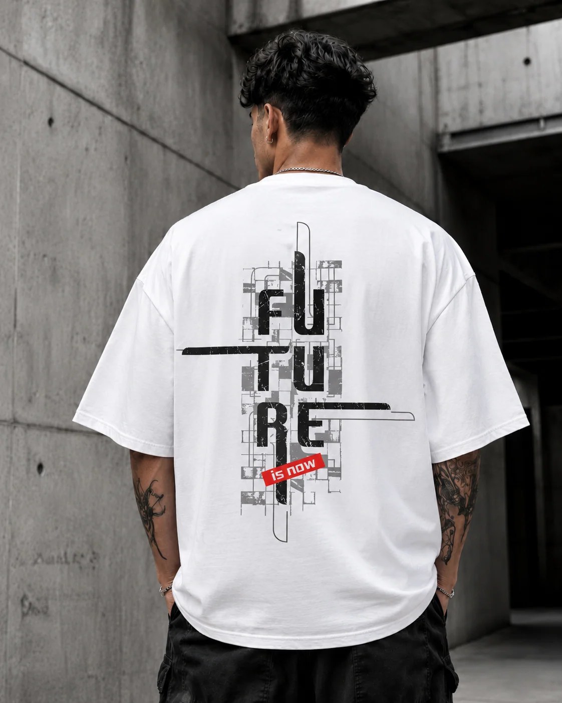 ILEERA® Premium Cotton Oversized Future Is Now T-Shirt