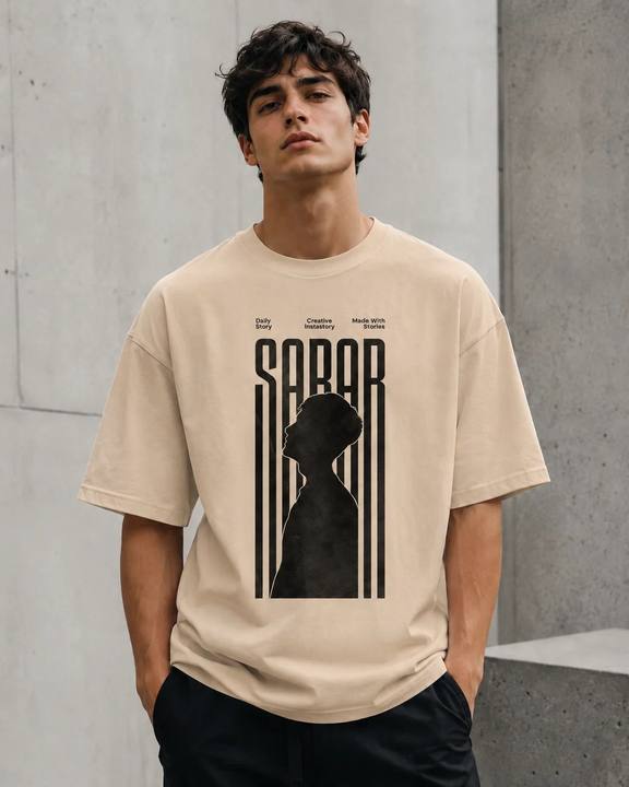 ILEERA® Premium Cotton Oversized Sabar Graphic T-Shirt