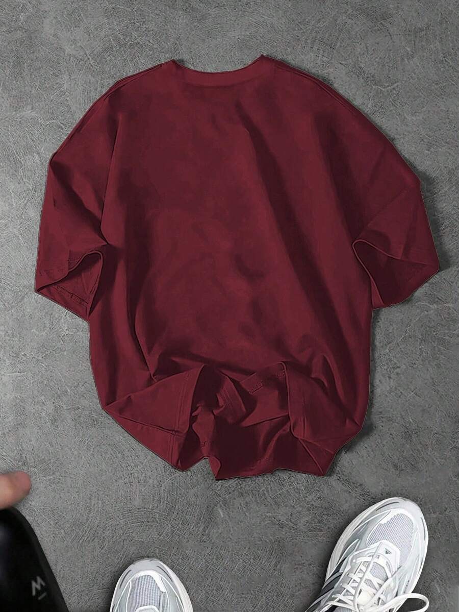 تيشيرت أوفر سايز قطن 100% بطبعة Gym مينيمال ستايل رياضي عصري بلمسة نظيفة