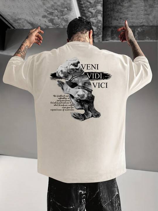 ILEERA® Premium Cotton Oversized Veni Vidi Tee