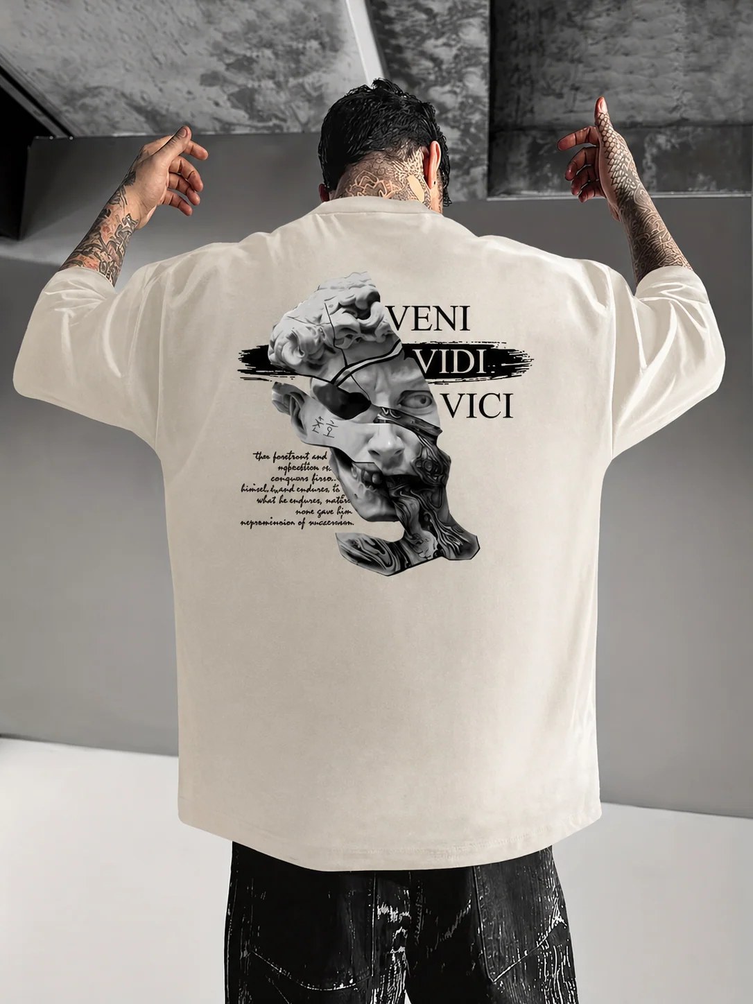 ILEERA® Premium Cotton Oversized Veni Vidi Tee