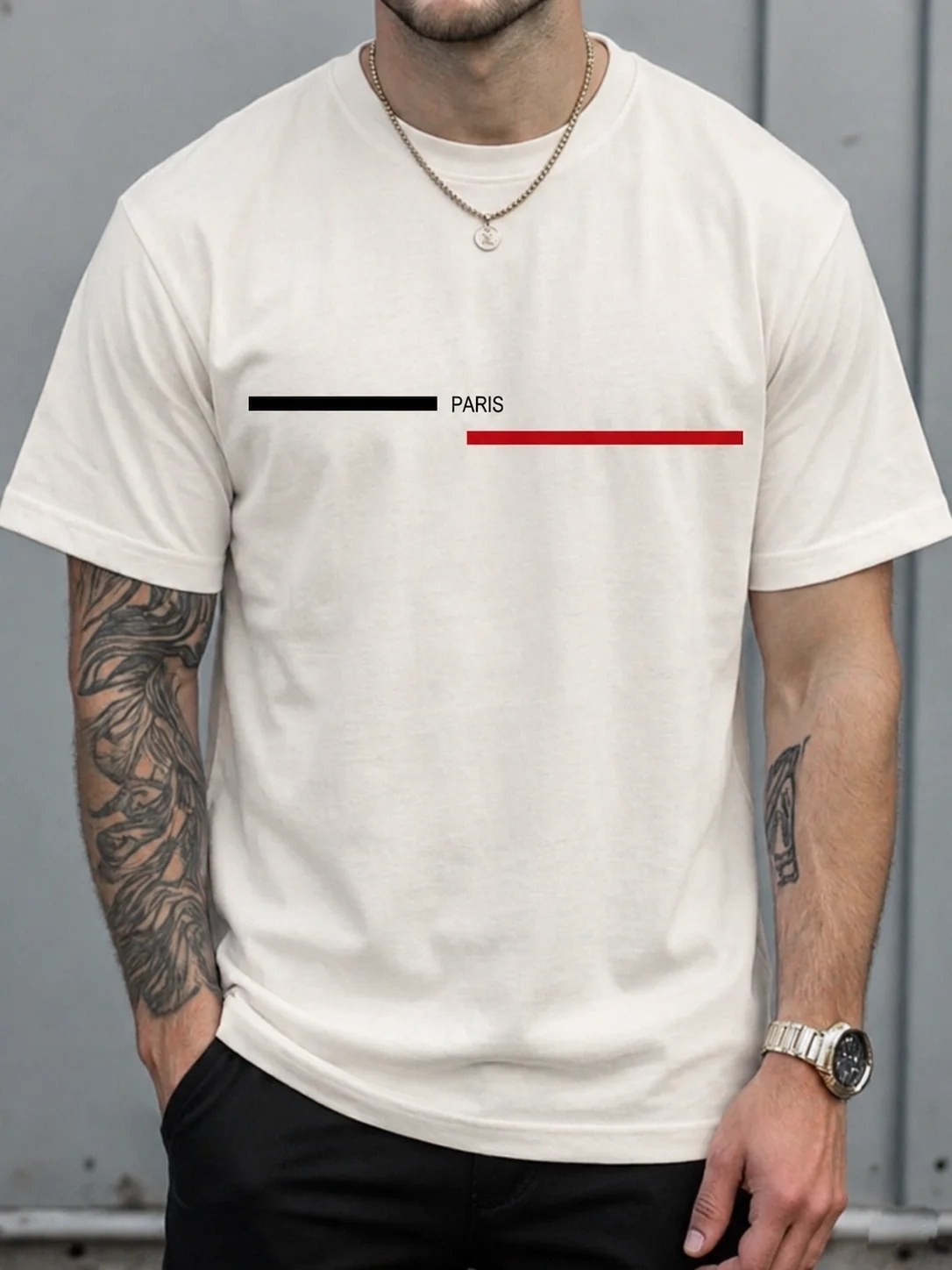 ILEERA® Premium Cotton Paris Graphic Cotton Casual T-Shirt