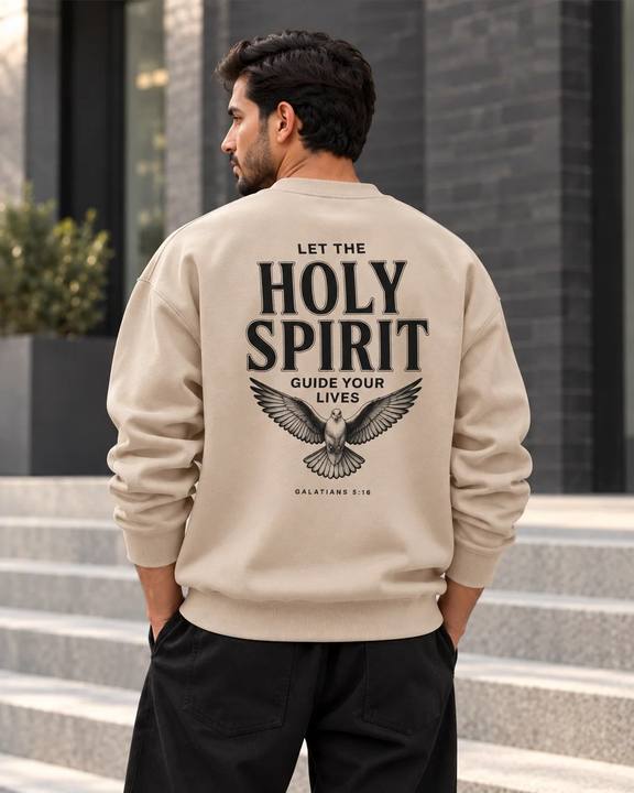 ILEERA® Premium Cotton Holy Spirit Dove Front & Back Print Crewneck Sweatshirt