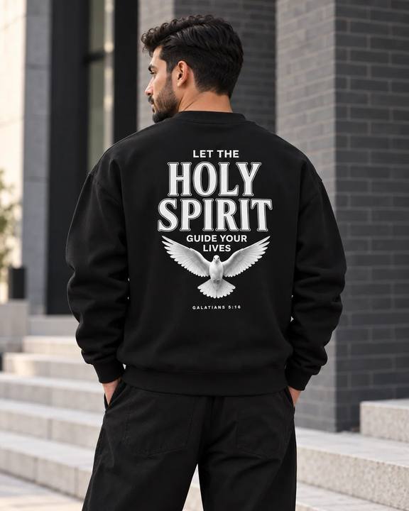 ILEERA® Premium Cotton Holy Spirit Dove Front & Back Print Crewneck Sweatshirt
