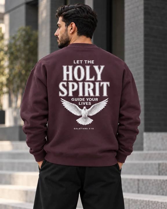 ILEERA® Premium Cotton Holy Spirit Dove Front & Back Print Crewneck Sweatshirt