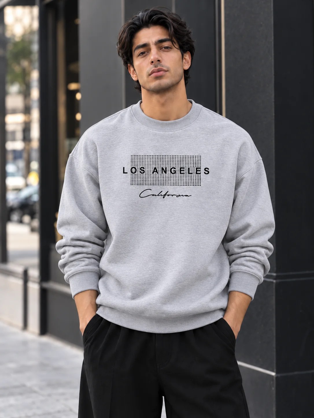 ILEERA® Premium Cotton Los Angeles California Graphic Crewneck Sweatshirt