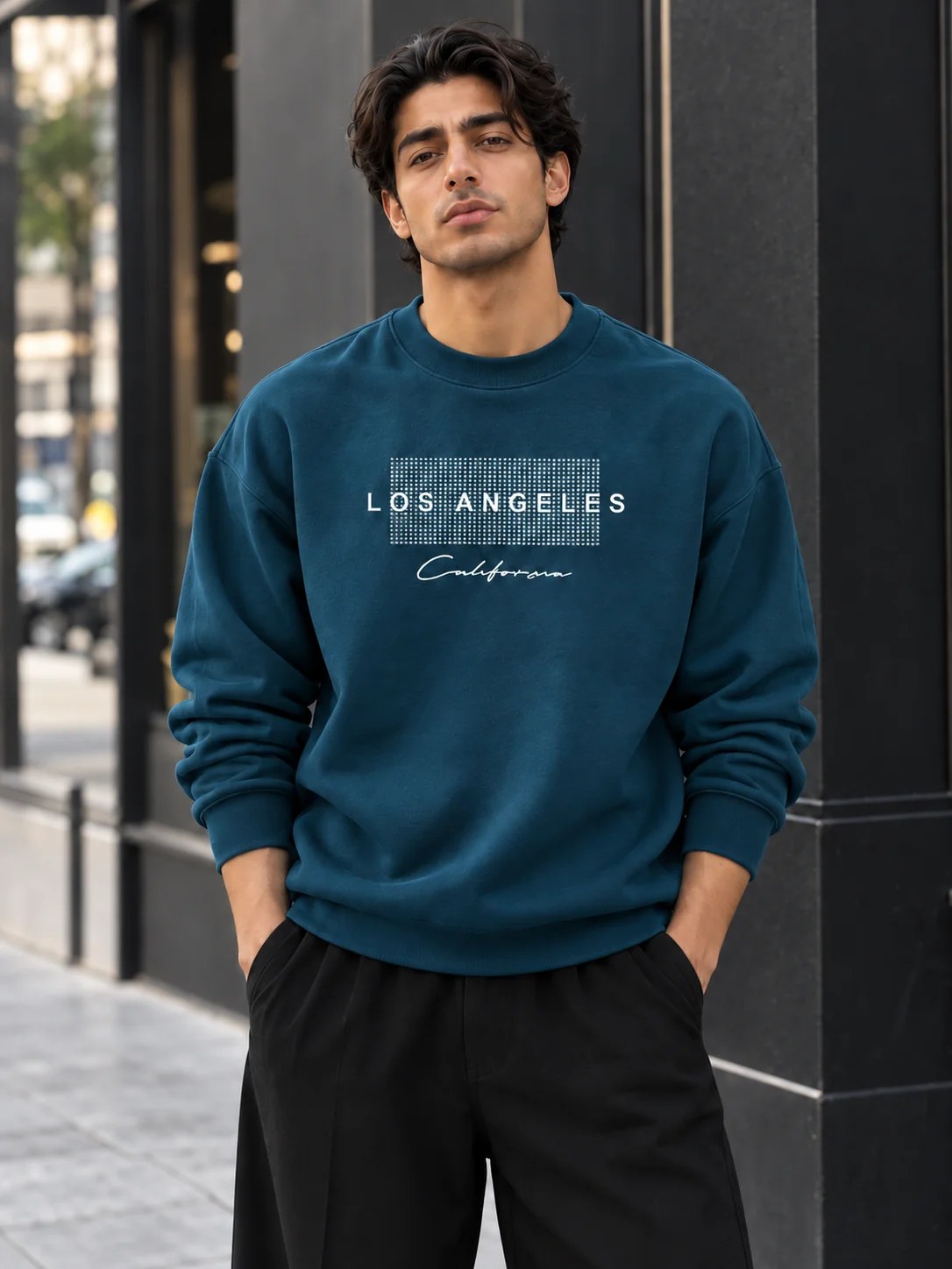 ILEERA® Premium Cotton Los Angeles California Graphic Crewneck Sweatshirt