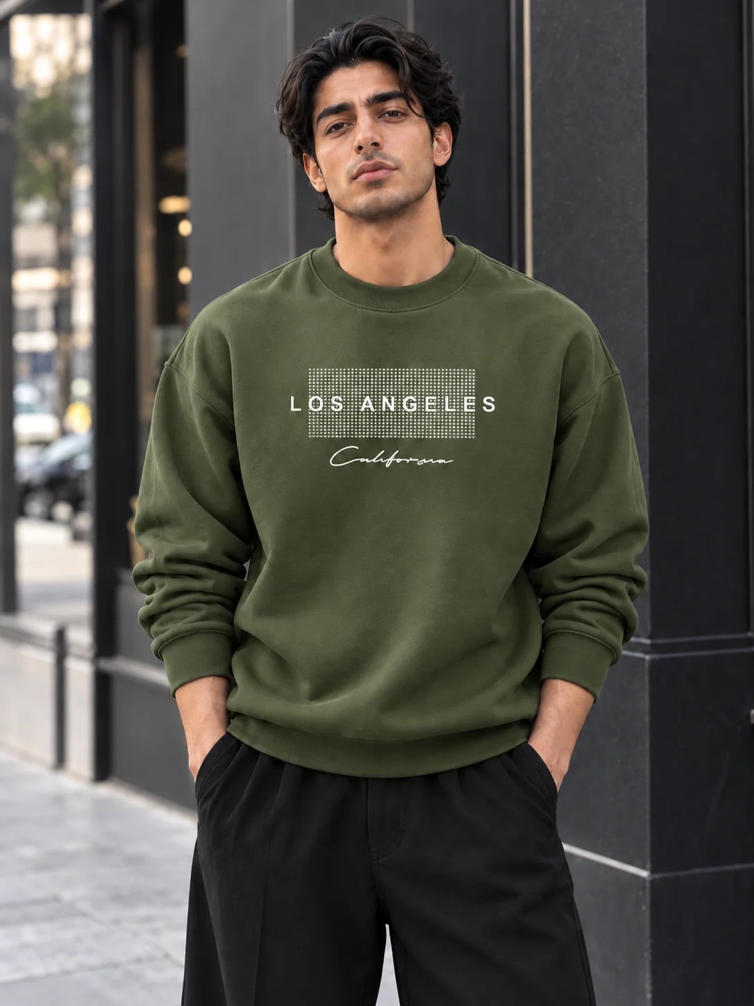 ILEERA® Premium Cotton Los Angeles California Graphic Crewneck Sweatshirt