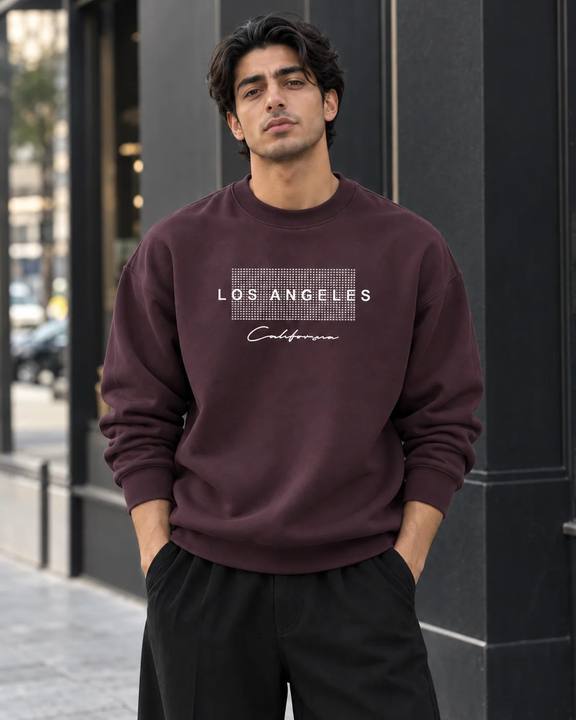 ILEERA® Premium Cotton Los Angeles California Graphic Crewneck Sweatshirt