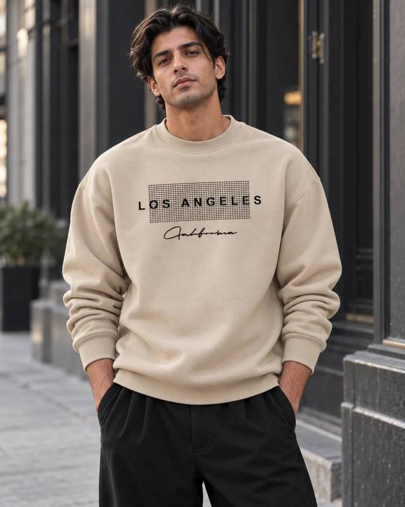 ILEERA® Premium Cotton Los Angeles California Graphic Crewneck Sweatshirt