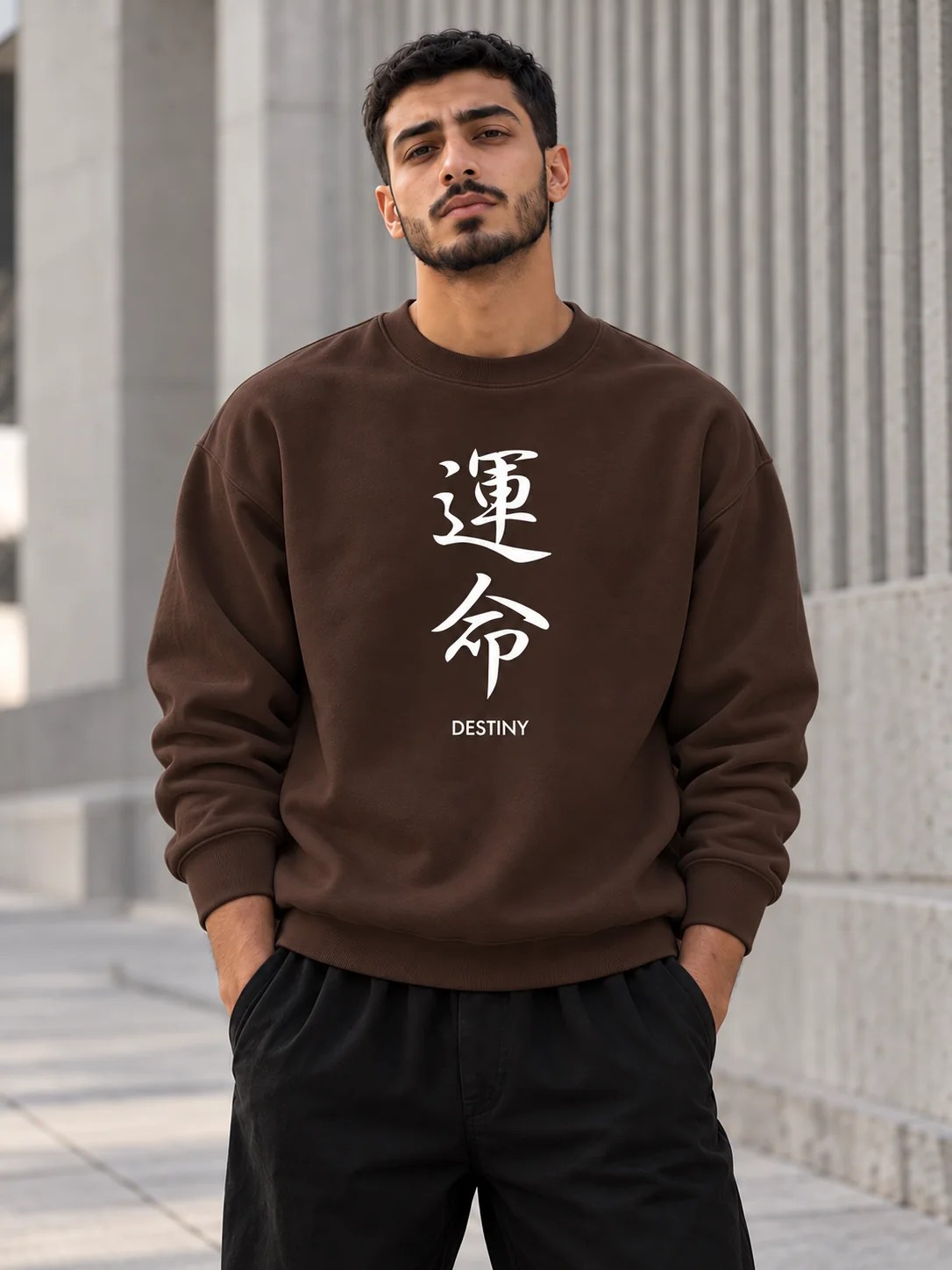 ILEERA® Premium Cotton Destiny Calligraphy Crewneck Sweatshirt