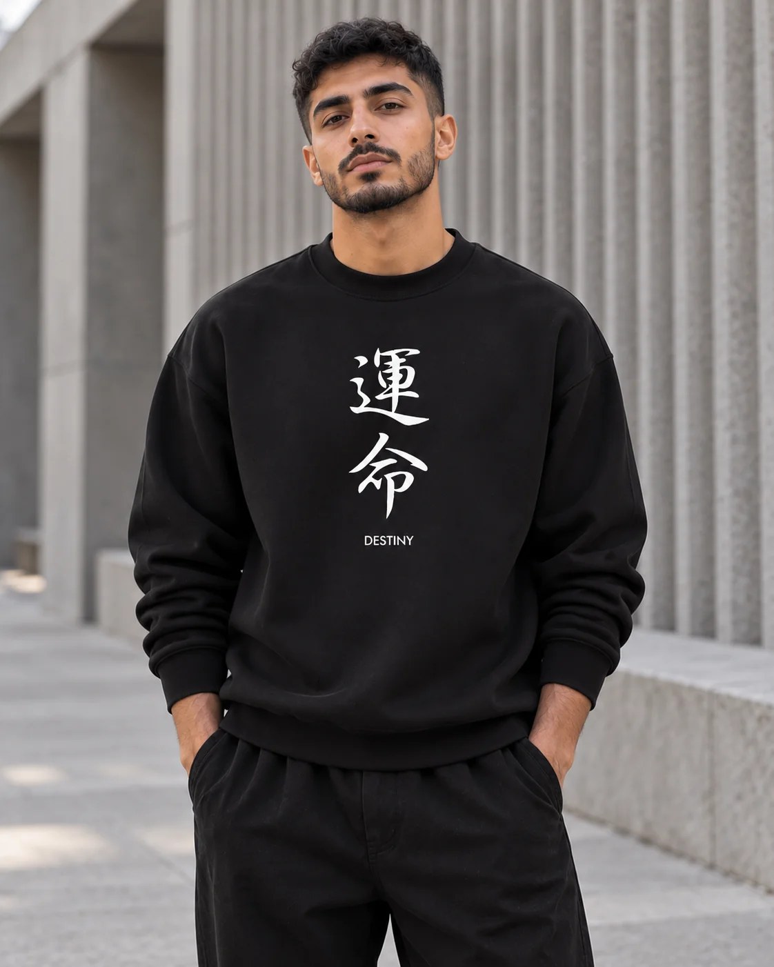 ILEERA® Premium Cotton Destiny Calligraphy Crewneck Sweatshirt