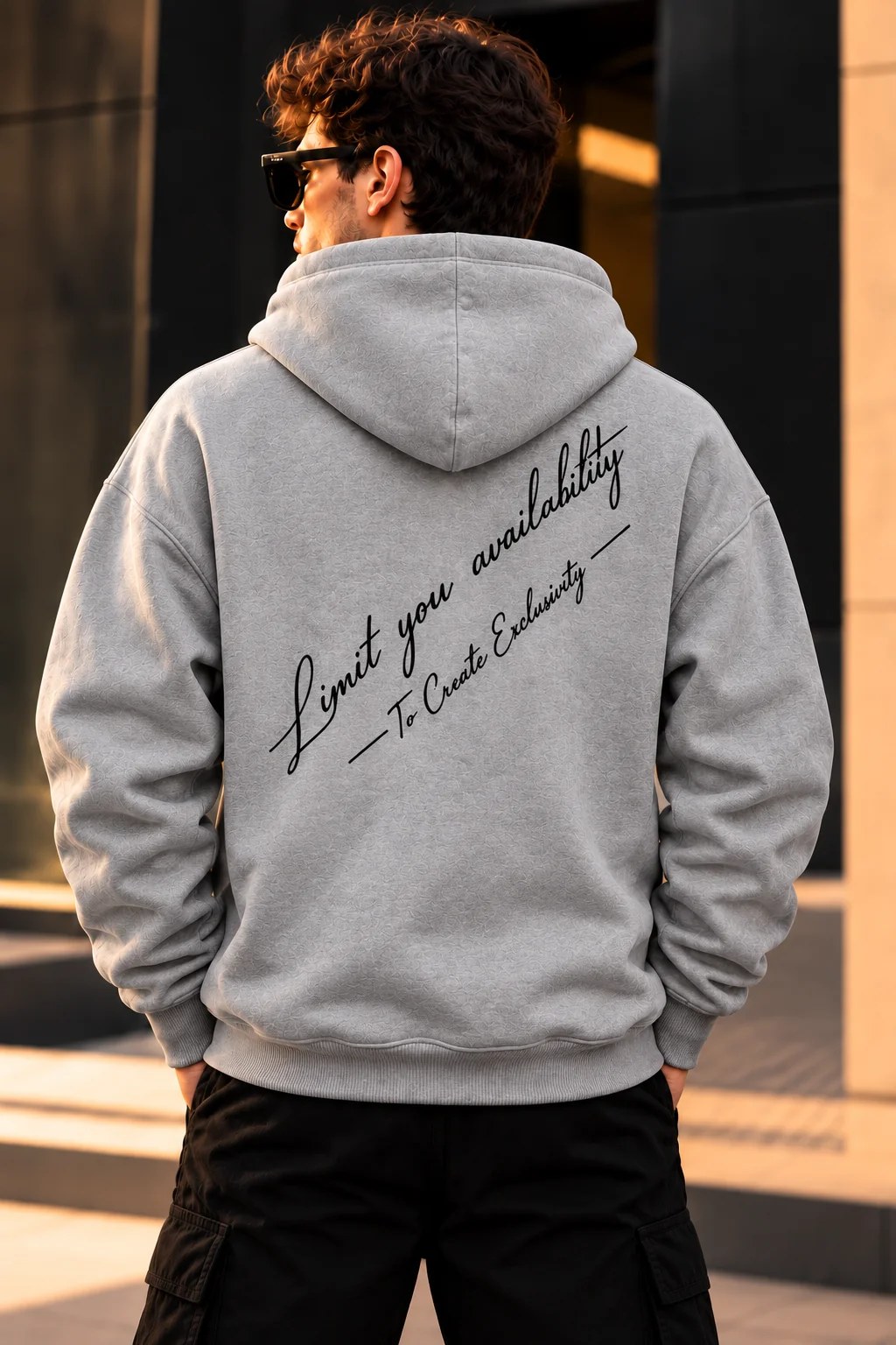 ILEERA® Premium Cotton Exclusivity Script Front & Back Print Hoodie
