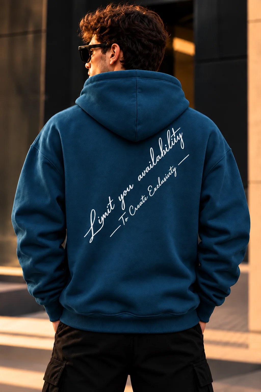 ILEERA® Premium Cotton Exclusivity Script Front & Back Print Hoodie