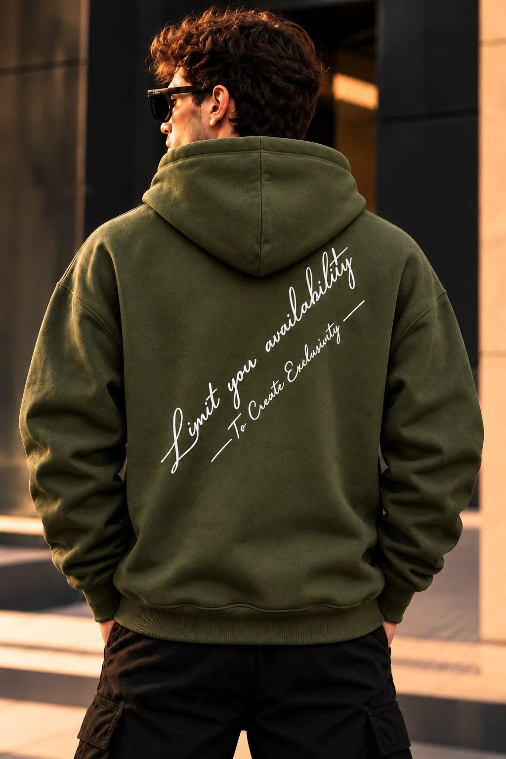 ILEERA® Premium Cotton Exclusivity Script Front & Back Print Hoodie