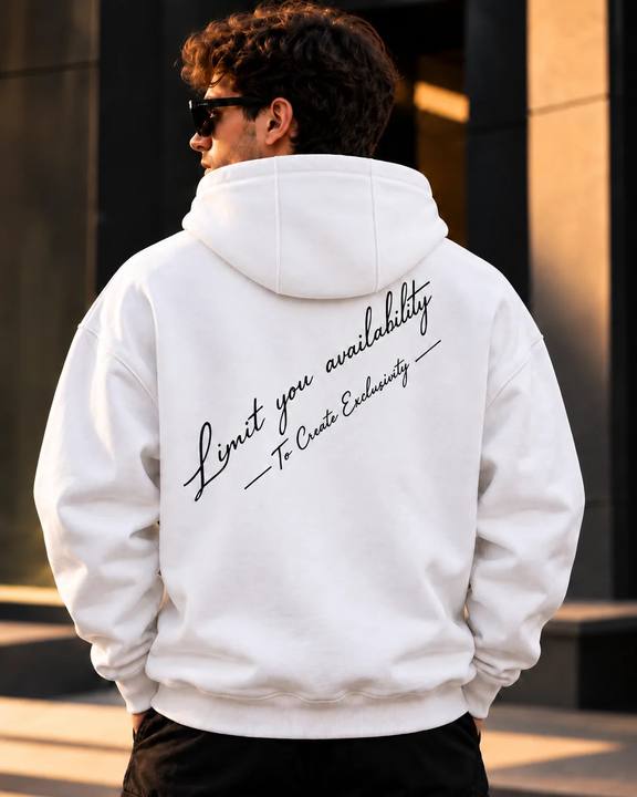ILEERA® Premium Cotton Exclusivity Script Front & Back Print Hoodie