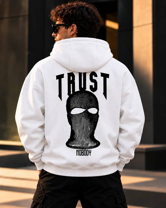 ILEERA® Premium Cotton Trust Nobody Back Print Hoodie
