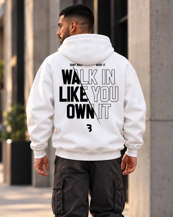 ILEERA® Premium Cotton Own It Front & Back Print Hoodie
