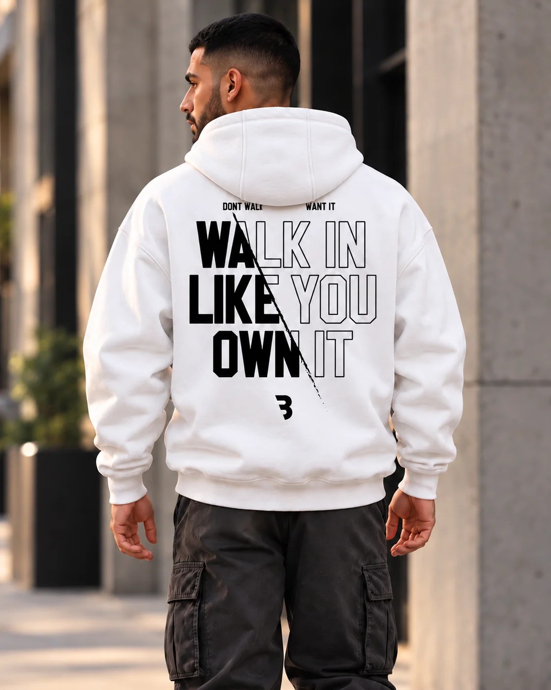 ILEERA® Premium Cotton Own It Front & Back Print Hoodie