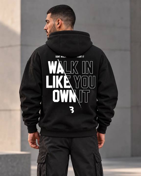 ILEERA® Premium Cotton Own It Front & Back Print Hoodie
