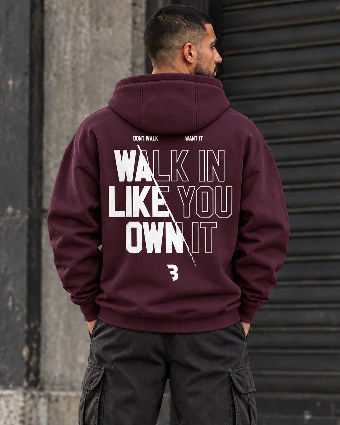 ILEERA® Premium Cotton Own It Front & Back Print Hoodie