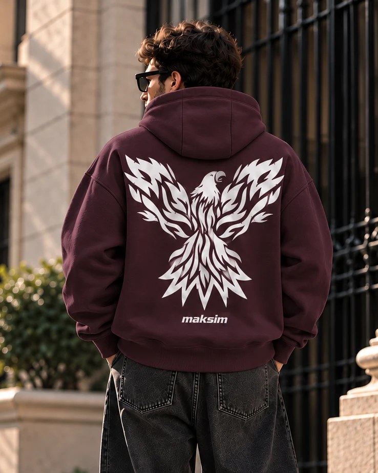 ILEERA® Premium Cotton Phoenix Front & Back Print Hoodie