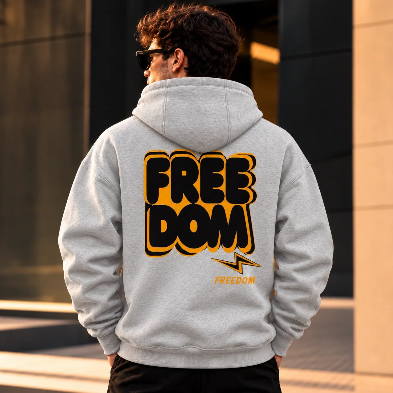 ILEERA® Premium Cotton Freedom Lightning Front & Back Print Hoodie