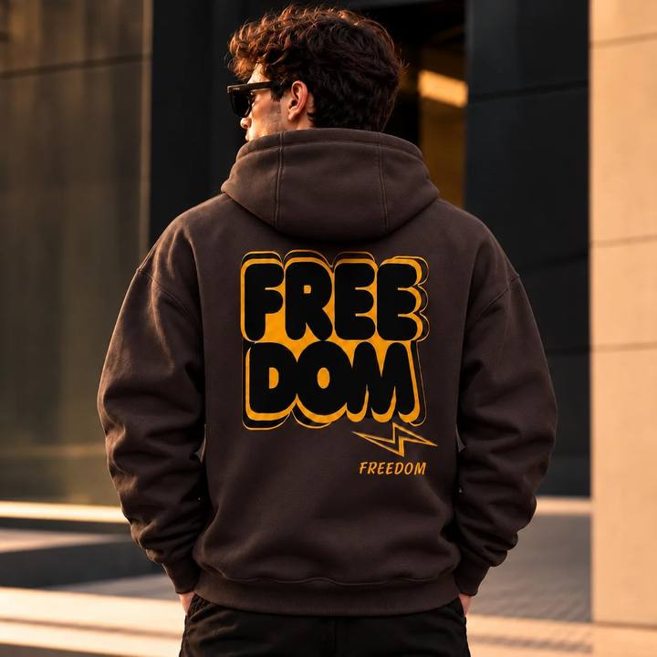 ILEERA® Premium Cotton Freedom Lightning Front & Back Print Hoodie
